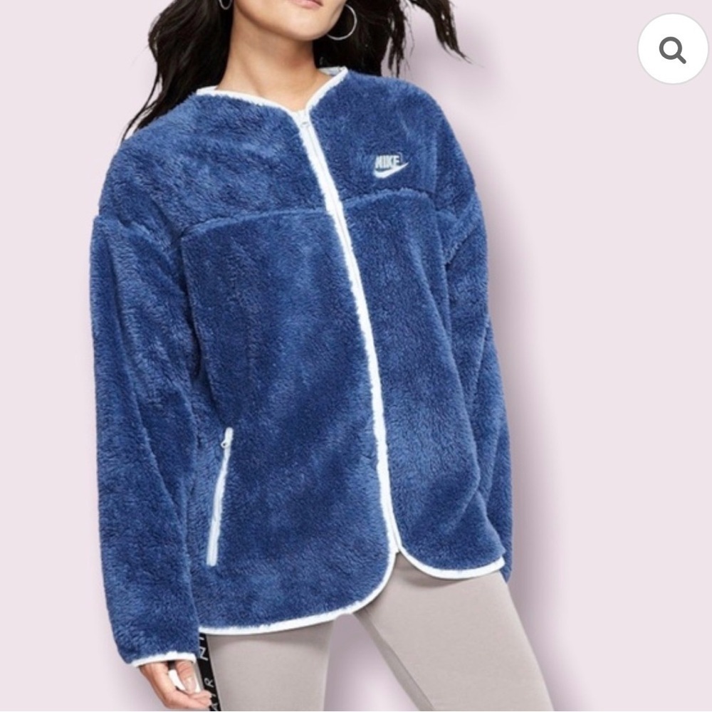 Nike Women's Cozy Blue Teddy Jacket